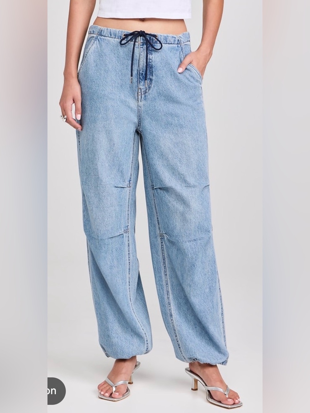 Daze Relaxed Wide-Leg Jeans in Light Blue Denim